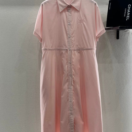 MIUMIU LIGHT PINK DRESS WITH DRAWSTRING WAIST