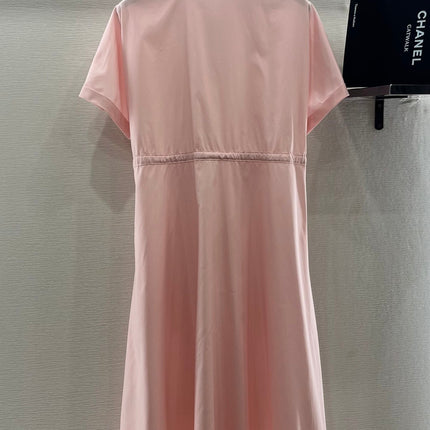 MIUMIU LIGHT PINK DRESS WITH DRAWSTRING WAIST