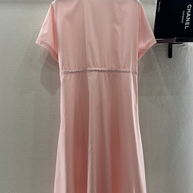 MIUMIU LIGHT PINK DRESS WITH DRAWSTRING WAIST