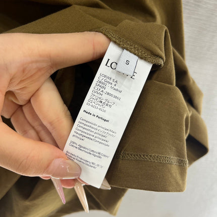 LOEWE BROWN T-SHIRT WITH EMBROIDERED LOGO