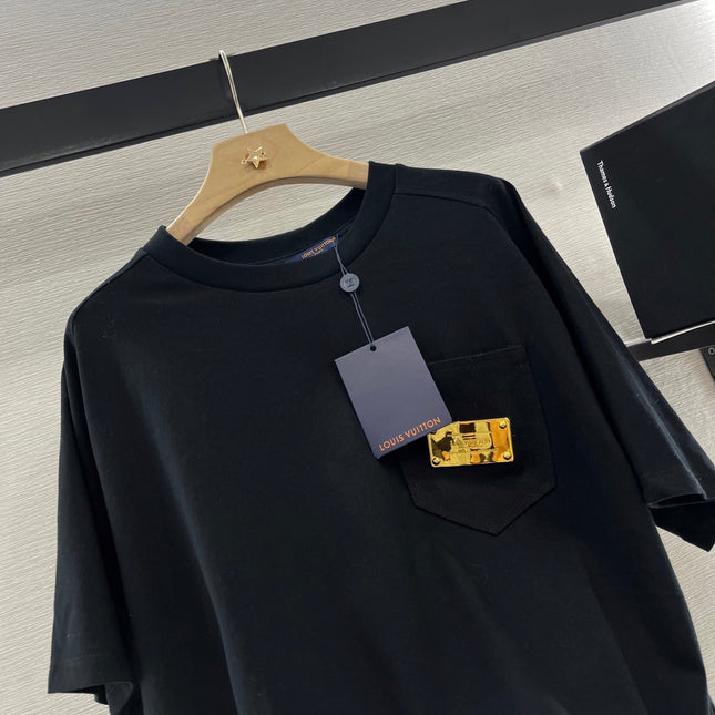 LV 25S T-SHIRT COTTON METALLIC LOGO 264989