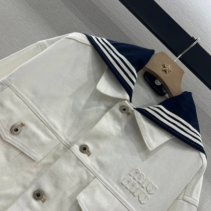 MIUMIU DENIM JACKET AND SKIRT SET 274647