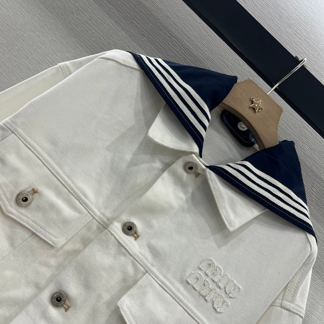 MIUMIU DENIM JACKET AND SKIRT SET 274647