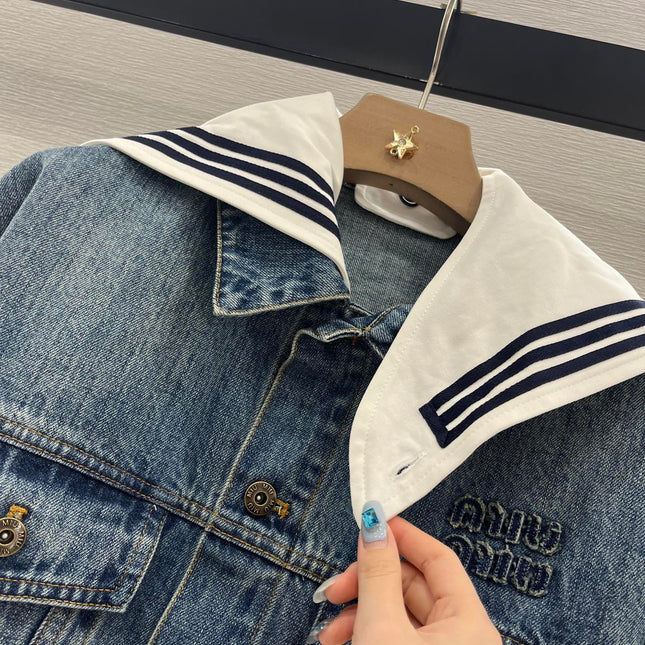 MIUMIU DENIM JACKET AND SKIRT SET 274644