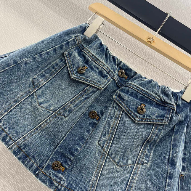 MIUMIU DENIM JACKET AND SKIRT SET 274644