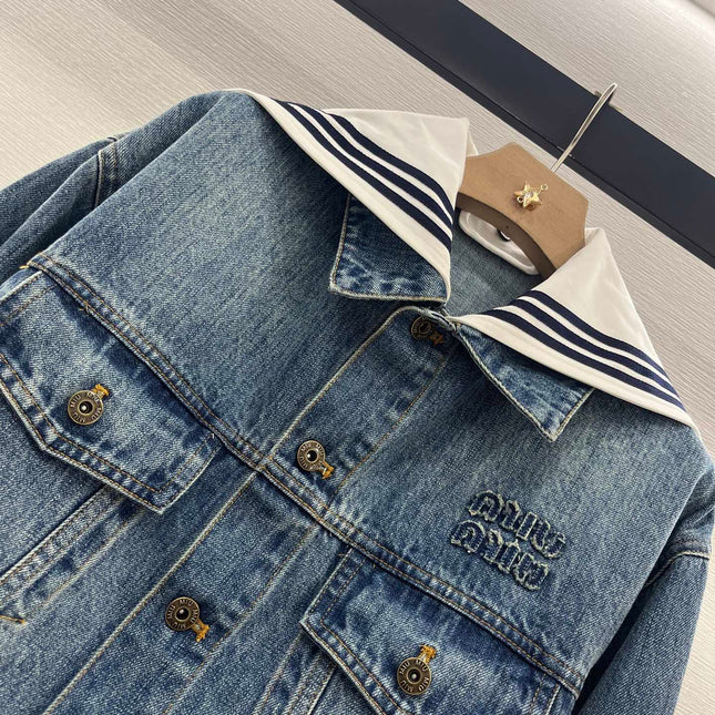 MIUMIU DENIM JACKET AND SKIRT SET 274644