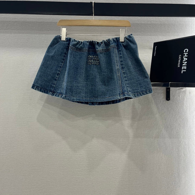 MIUMIU DENIM JACKET AND SKIRT SET 274644