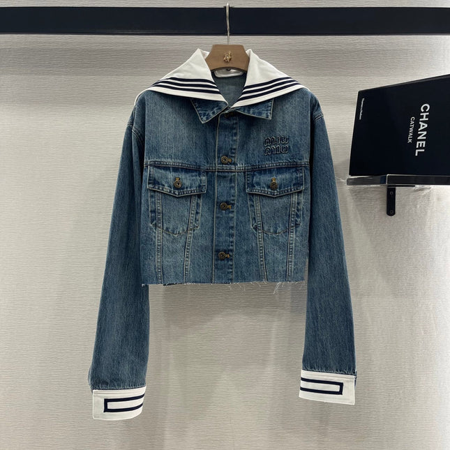 MIUMIU DENIM JACKET AND SKIRT SET 274644