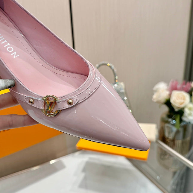 6AM HIGH HEELS 55 MM IN LIGHT PINK PATENT LAMBSKIN