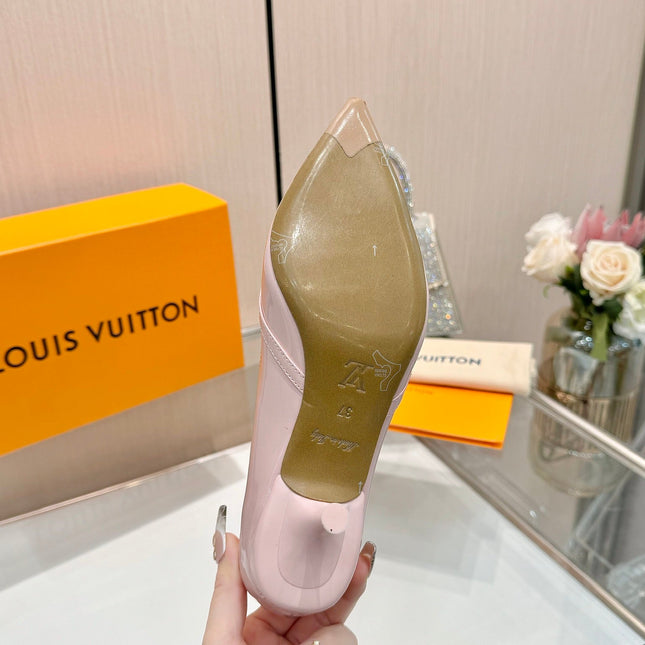 6AM HIGH HEELS 55 MM IN LIGHT PINK PATENT LAMBSKIN