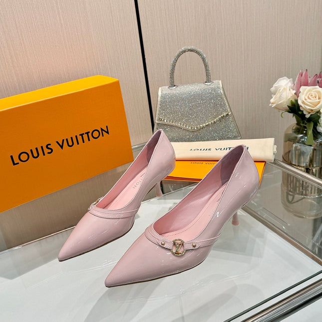 6AM HIGH HEELS 55 MM IN LIGHT PINK PATENT LAMBSKIN