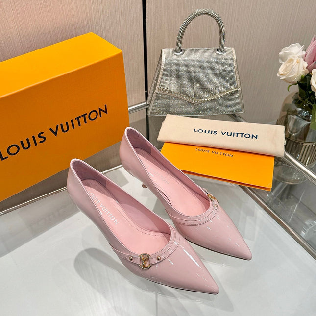 6AM HIGH HEELS 55 MM IN LIGHT PINK PATENT LAMBSKIN