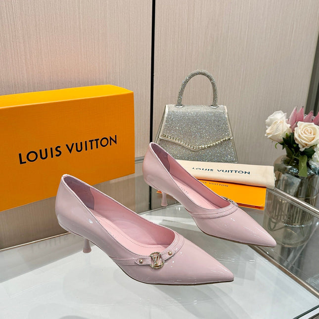 6AM HIGH HEELS 55 MM IN LIGHT PINK PATENT LAMBSKIN