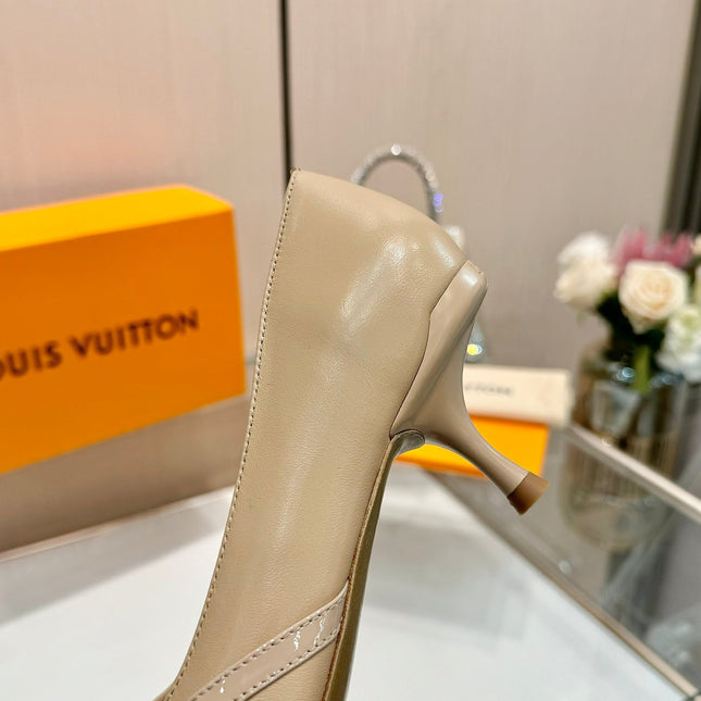 6AM HIGH HEELS 55 MM IN TAN BEIGE LAMBSKIN