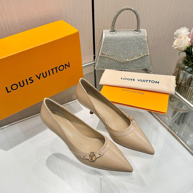 6AM HIGH HEELS 55 MM IN TAN BEIGE LAMBSKIN