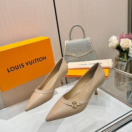 6AM HIGH HEELS 55 MM IN TAN BEIGE LAMBSKIN