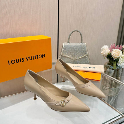 6AM HIGH HEELS 55 MM IN TAN BEIGE LAMBSKIN