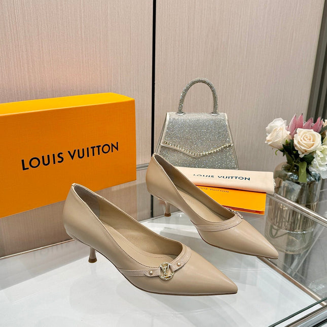 6AM HIGH HEELS 55 MM IN TAN BEIGE LAMBSKIN