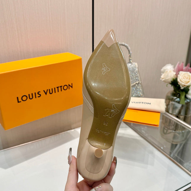 6AM HIGH HEELS 55 MM IN TAN BEIGE LAMBSKIN