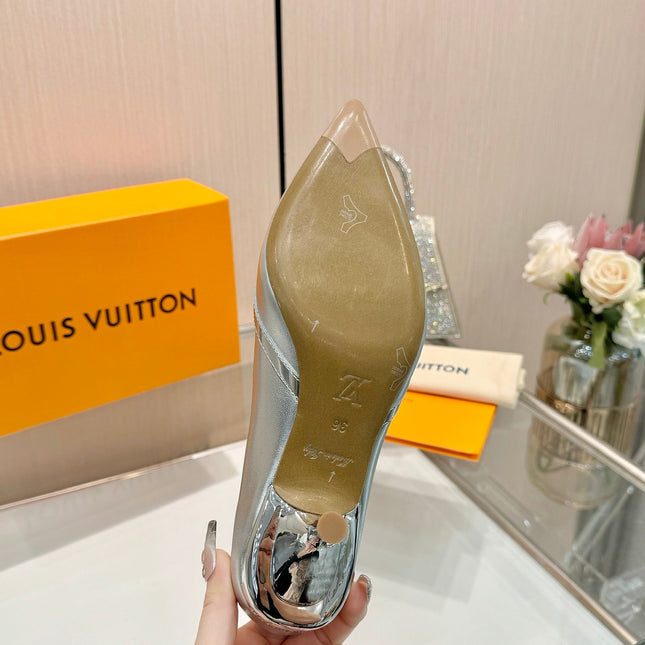 6AM HIGH HEELS 55 MM IN SILVER LAMBSKIN