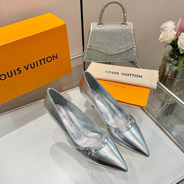 6AM HIGH HEELS 55 MM IN SILVER LAMBSKIN