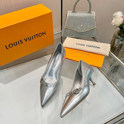 6AM HIGH HEELS 55 MM IN SILVER LAMBSKIN