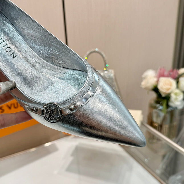 6AM HIGH HEELS 55 MM IN SILVER LAMBSKIN