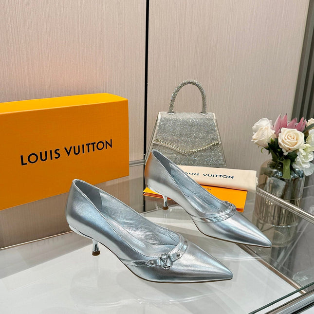6AM HIGH HEELS 55 MM IN SILVER LAMBSKIN