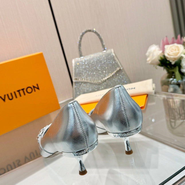 6AM HIGH HEELS 55 MM IN SILVER LAMBSKIN