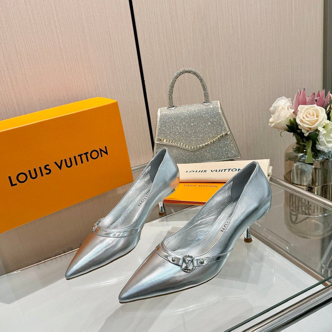 6AM HIGH HEELS 55 MM IN SILVER LAMBSKIN