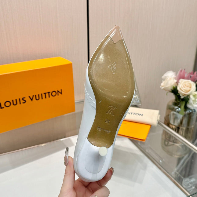 6AM HIGH HEELS 55 MM IN WHITE LAMBSKIN