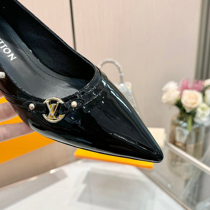 6AM HIGH HEELS 55 MM IN BLACK PATENT LAMBSKIN