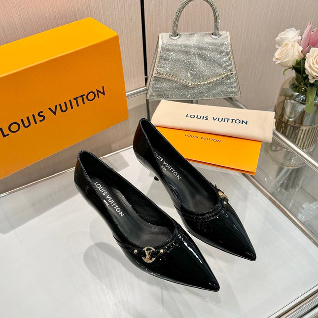 6AM HIGH HEELS 55 MM IN BLACK PATENT LAMBSKIN