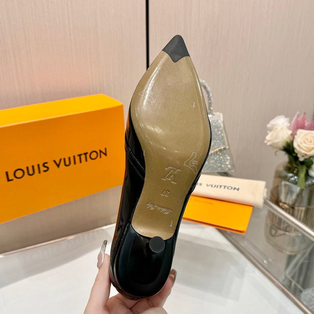 6AM HIGH HEELS 55 MM IN BLACK PATENT LAMBSKIN