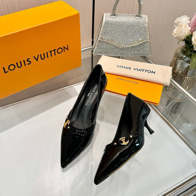 6AM HIGH HEELS 55 MM IN BLACK PATENT LAMBSKIN