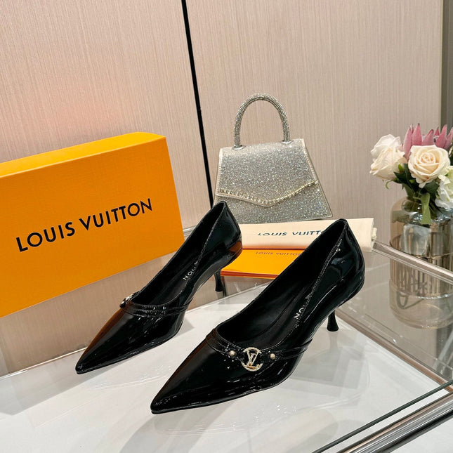 6AM HIGH HEELS 55 MM IN BLACK PATENT LAMBSKIN