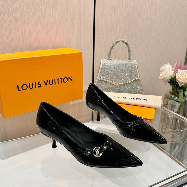 6AM HIGH HEELS 55 MM IN BLACK PATENT LAMBSKIN