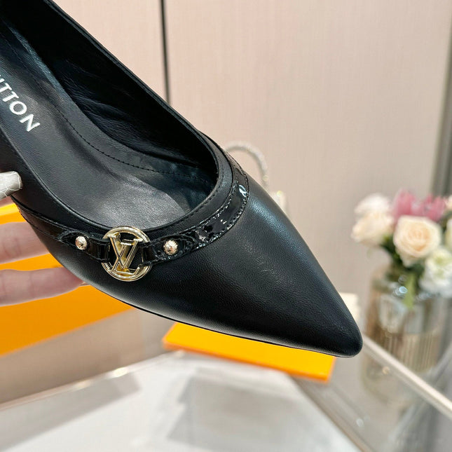 6AM HIGH HEELS 55 MM IN BLACK LAMBSKIN