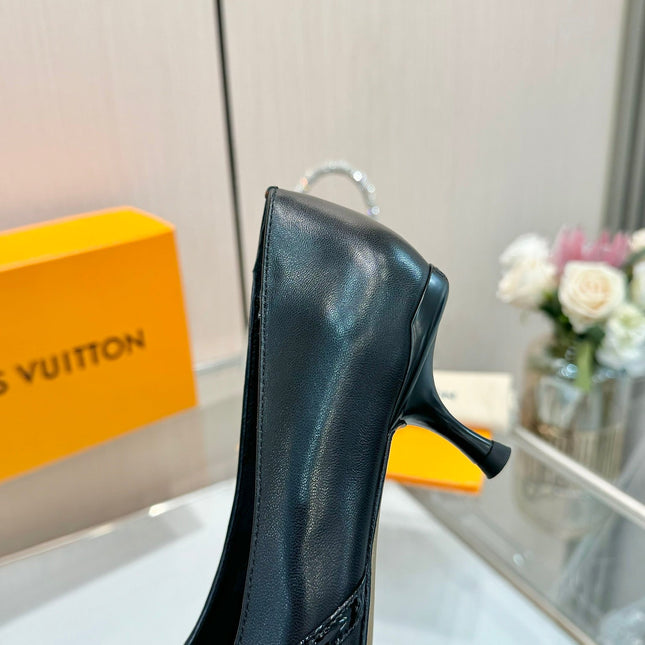6AM HIGH HEELS 55 MM IN BLACK LAMBSKIN