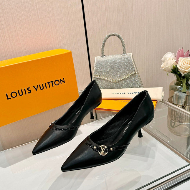 6AM HIGH HEELS 55 MM IN BLACK LAMBSKIN