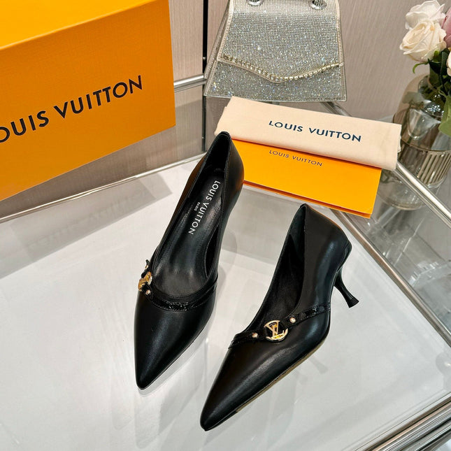 6AM HIGH HEELS 55 MM IN BLACK LAMBSKIN