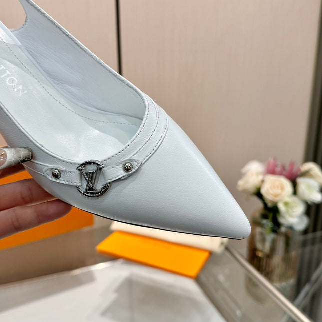 6AM SLINGBACK HIGH HEELS 55 MM IN WHITE LAMBSKIN