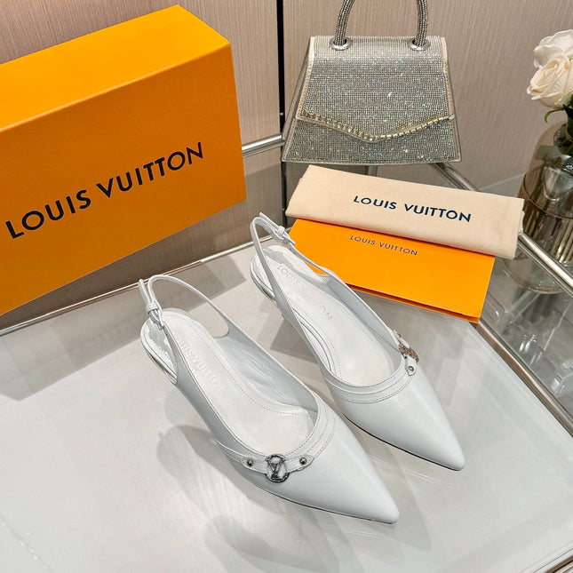 6AM SLINGBACK HIGH HEELS 55 MM IN WHITE LAMBSKIN