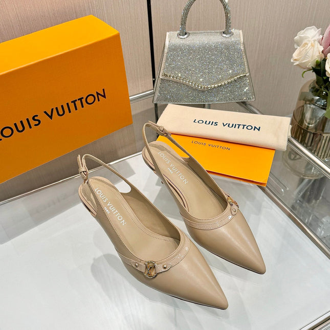 6AM SLINGBACK HIGH HEELS 55 MM IN TAN BEIGE LAMBSKIN