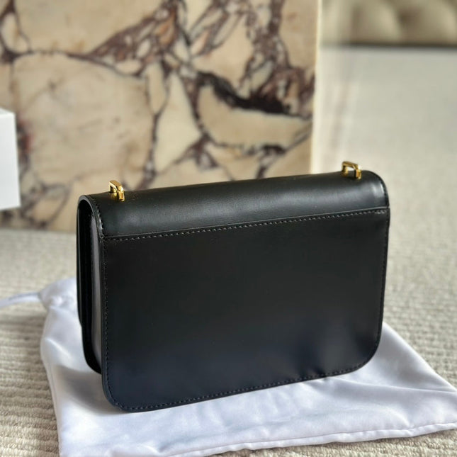 LOE GOYA BAG 23 IN BLACK SILK CALFSKIN