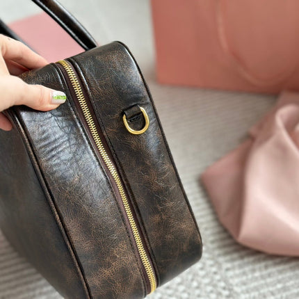 BEAU 34 BAG IN SAND/COFFEE CALFSKIN