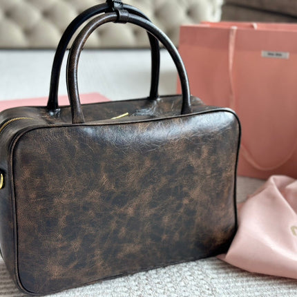 BEAU 34 BAG IN SAND/COFFEE CALFSKIN