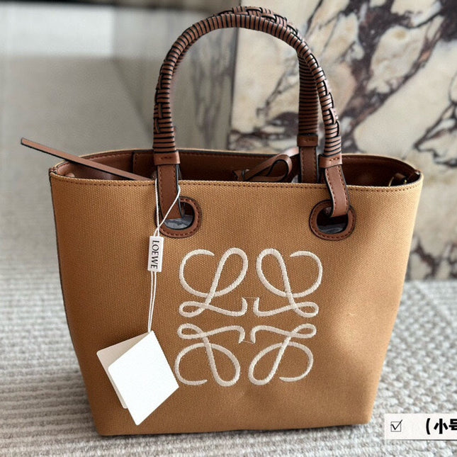LOE MEDIUM 27 BAG IN CAMEL BROWN CANVAS