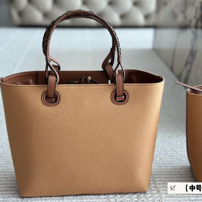 LOE MEDIUM 27 BAG IN CAMEL BROWN CANVAS