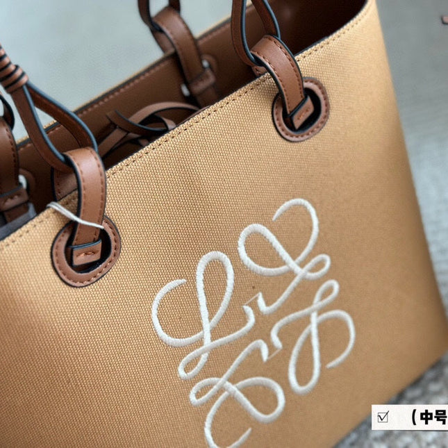 LOE MEDIUM 27 BAG IN CAMEL BROWN CANVAS